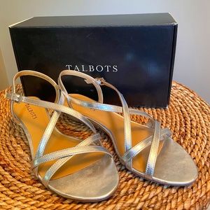 Talbots Silver Capri Cross Strap Sandals